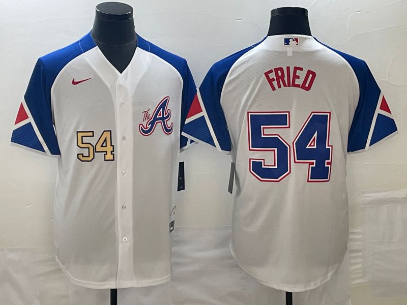 Men Atlanta Braves #54 Fried White City Edition 2024 Nike MLB Jersey style 4